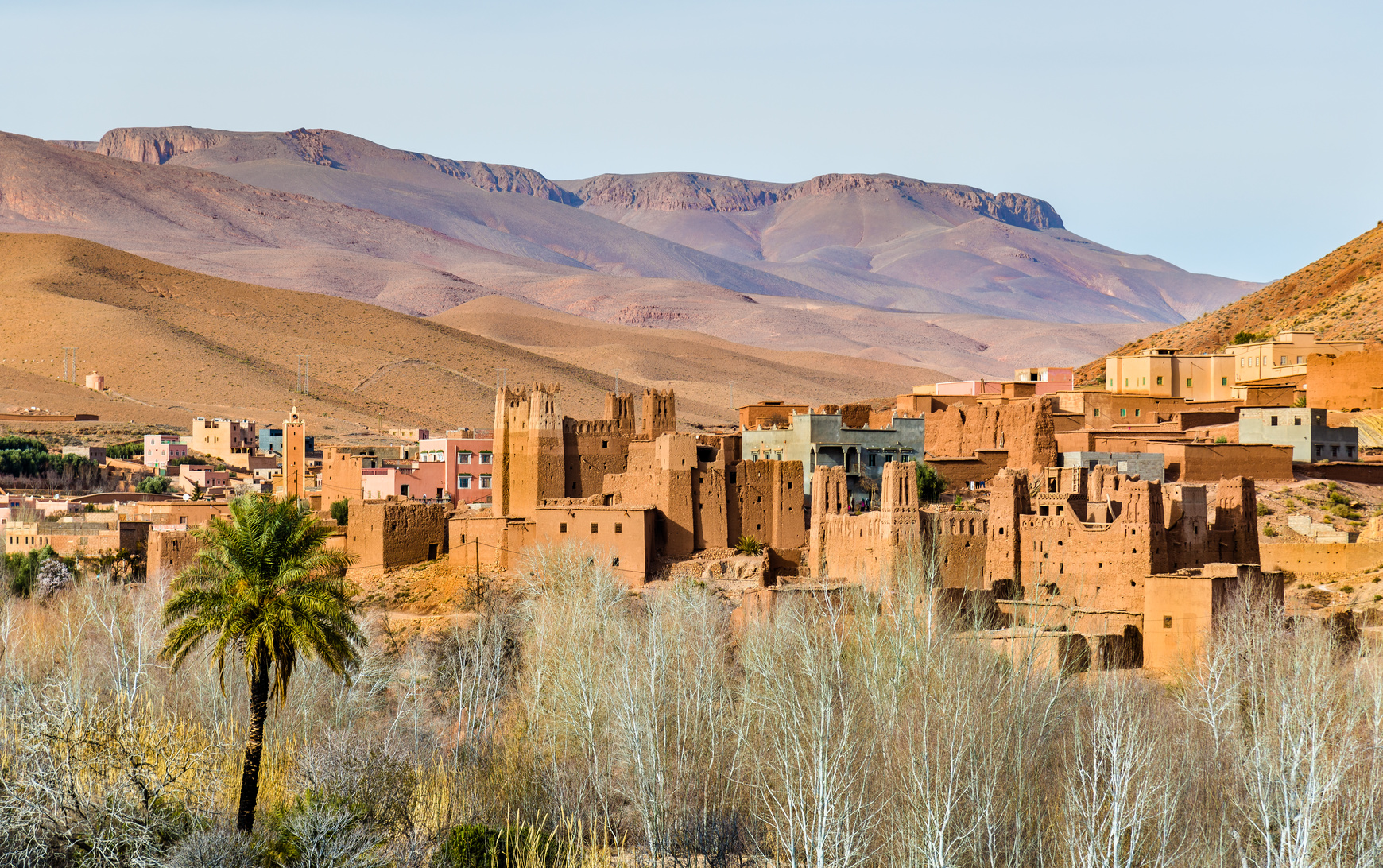 Traditional Kasbah fortress in Dades Valley in the High Atlas Mountains, Morocco Merzouga desert safari_Travel Tamegroute_Travel Tamgroute